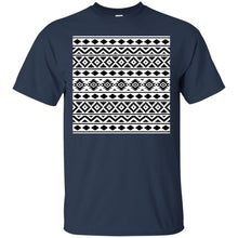 Load image into Gallery viewer, Aztec Essence Pattern Black on White T-Shirt