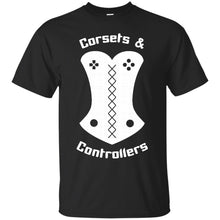 Load image into Gallery viewer, Corsets and Controllers Logo White T-Shirt
