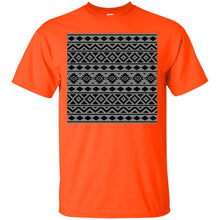 Load image into Gallery viewer, Aztec Essence Pattern Black on Gray T-Shirt