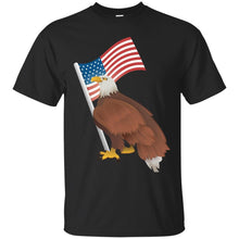 Load image into Gallery viewer, Bald Eagle with USA Flag T-Shirt