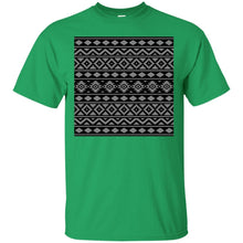 Load image into Gallery viewer, Aztec Essence Pattern Gray on Black T-Shirt
