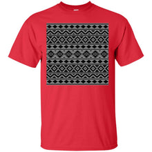 Load image into Gallery viewer, Aztec Essence Pattern Black on Gray T-Shirt
