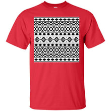 Load image into Gallery viewer, Aztec Essence Pattern Black on White T-Shirt