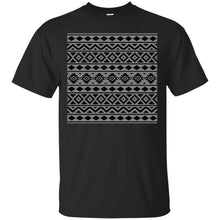 Load image into Gallery viewer, Aztec Essence Pattern Black on Gray T-Shirt