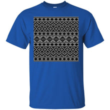 Load image into Gallery viewer, Aztec Essence Pattern Black on Gray T-Shirt