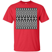 Load image into Gallery viewer, Aztec Essence Pattern White on Black T-Shirt
