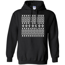 Load image into Gallery viewer, Aztec Essence Pattern White on Black T-Shirt