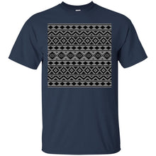 Load image into Gallery viewer, Aztec Essence Pattern Black on Gray T-Shirt