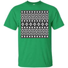 Load image into Gallery viewer, Aztec Essence Pattern White on Black T-Shirt