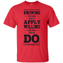 Load image into Gallery viewer, Lab No. 4 Knowing Is Not Enough Johann Wolfgang Von Goethe Motivational Quote T-Shirt