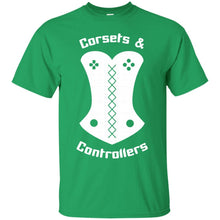 Load image into Gallery viewer, Corsets and Controllers Logo White T-Shirt