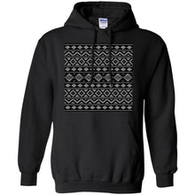 Load image into Gallery viewer, Aztec Essence Pattern Gray on Black T-Shirt