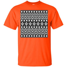 Load image into Gallery viewer, Aztec Essence Pattern White on Black T-Shirt