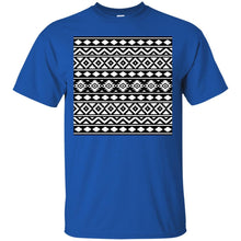 Load image into Gallery viewer, Aztec Essence Pattern White on Black T-Shirt