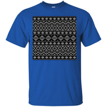 Load image into Gallery viewer, Aztec Essence Pattern Gray on Black T-Shirt